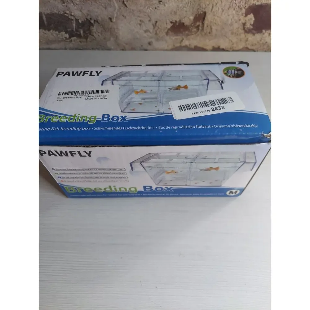 PAWFLY Floating Fish Breeding Box Aquarium Fry Hatchery Isolator With Grate New